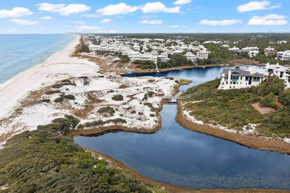 An aerial view of the sand dunes at The Retreat